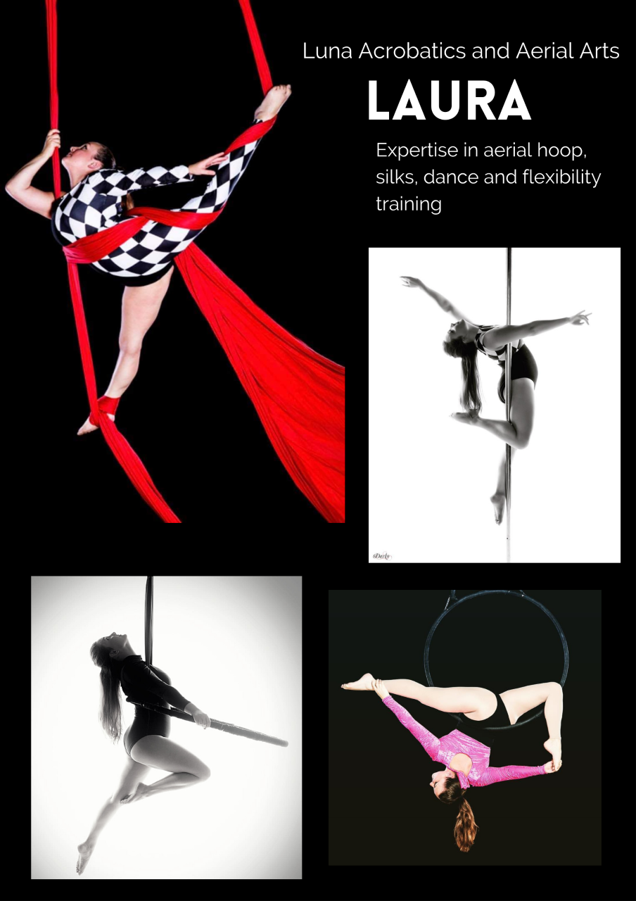 Laura - Expertise in Aerial Hoop, Silks, Dance and Flexibility Training